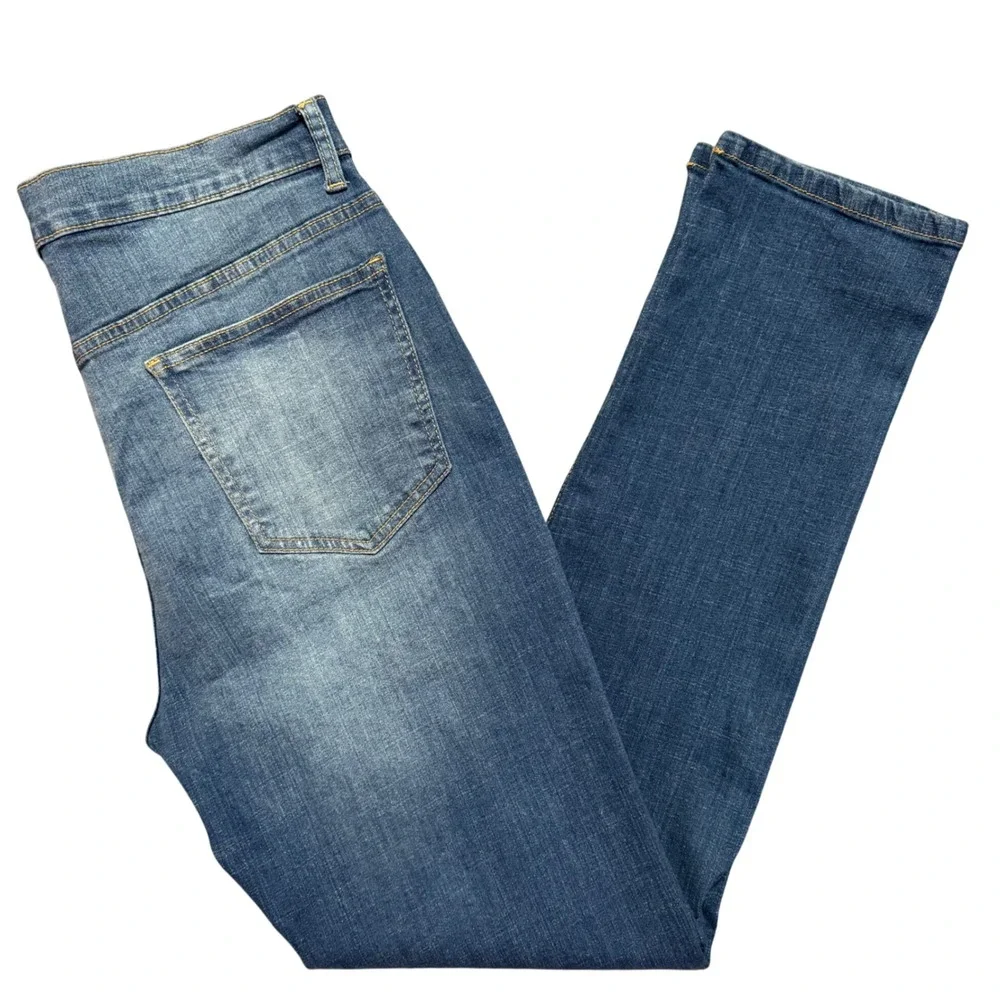 Banana Republic Mens Travel Jean 34x32 Slim Fit Fade Blue Denim Washwell Stretch